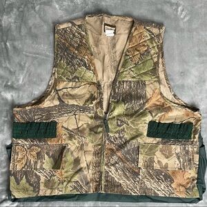 Vintage Saftbak Camo Branch Duck Hunting Vest Men's Size XXL Utility Pockets